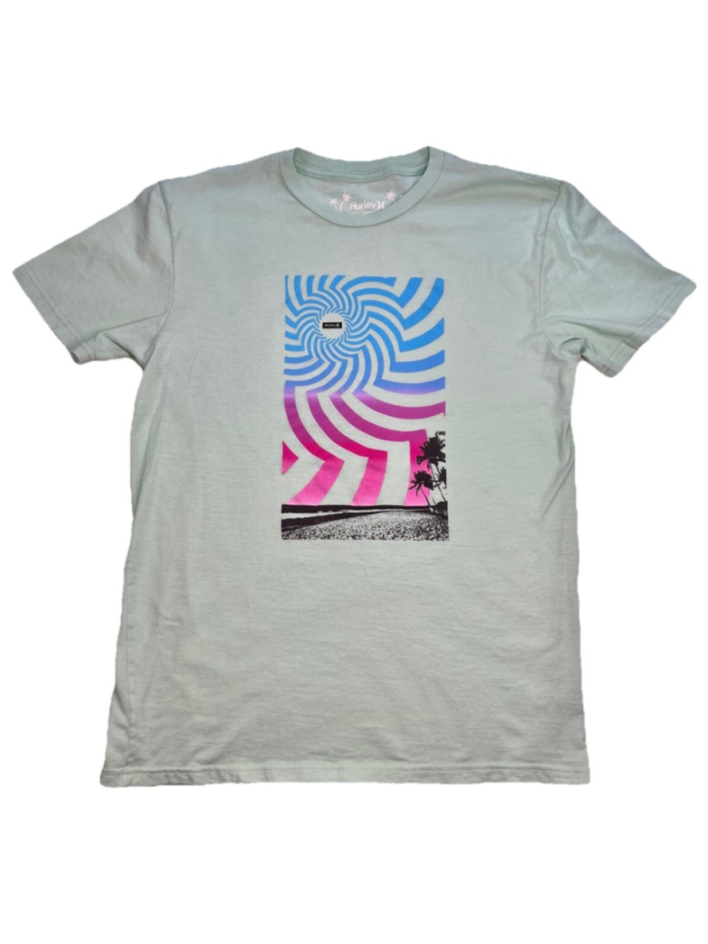 Hurley T-shirt Men's Small Mint Green 100% Cotton Excellent Condition